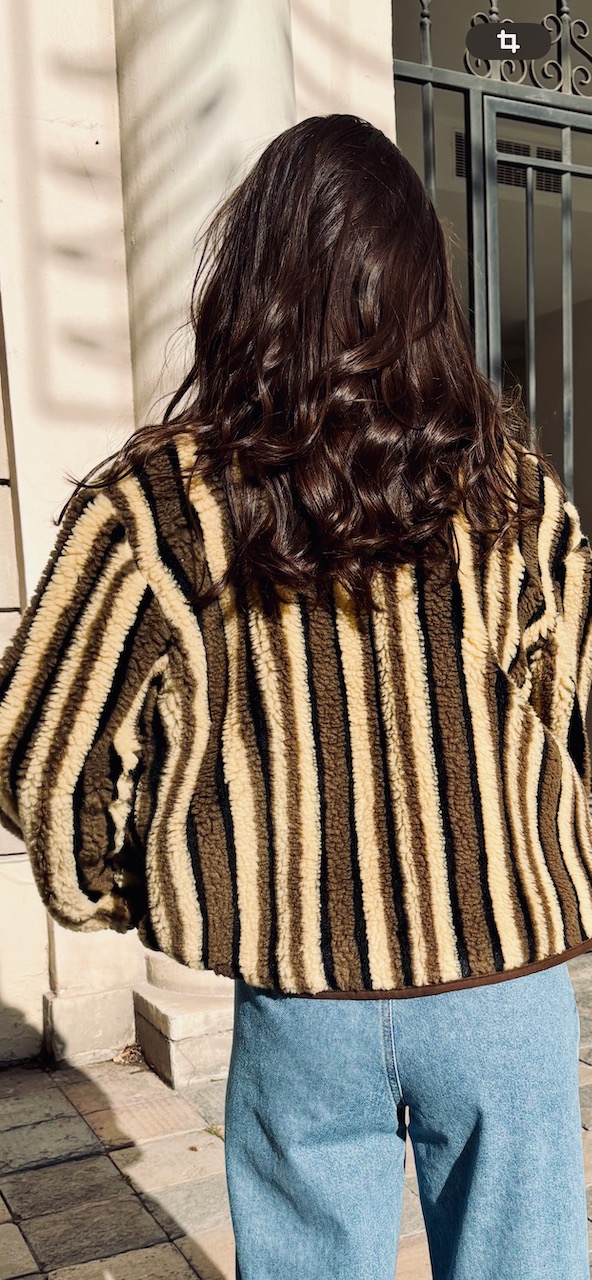 Veste courte SHIRLEY rayée Marbre HOD – Image 7